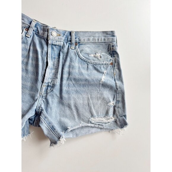 AGOLDE Parker Long Swapmeet High Rise Denim Cut Off Shorts, Size 30 - Picture 7 of 13